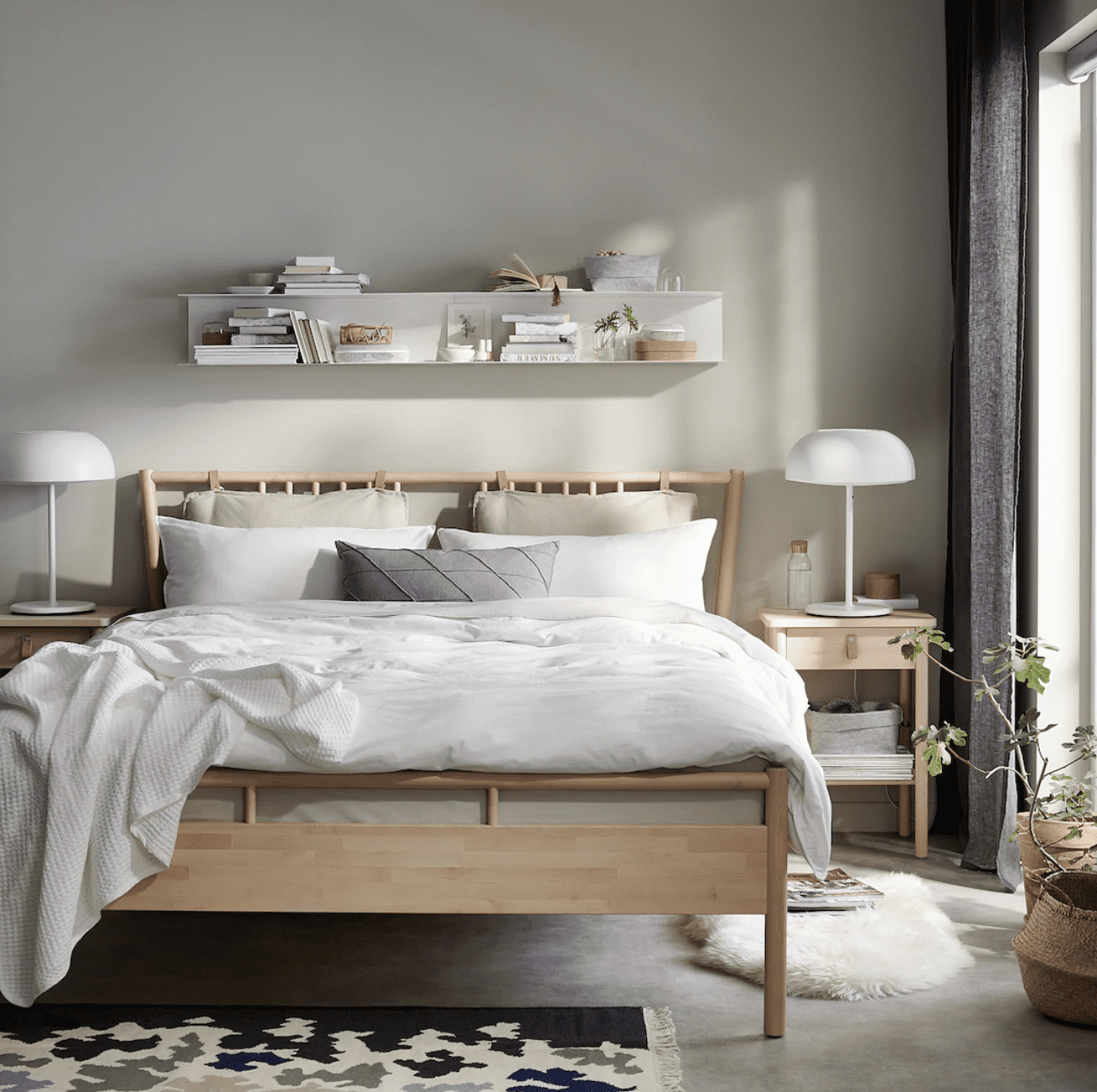 Ikea deals bed nightstand